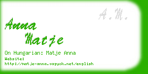 anna matje business card